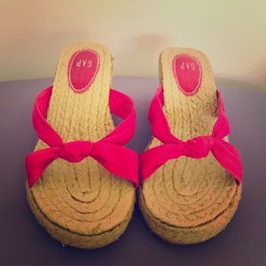GAP Hot Pink Wedge Sandals
